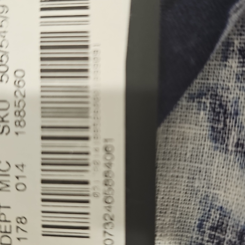 NWT Donna Karan Navy & Whitelinen Blend Midi Shirt Dress Women's Size 10 - Picture 7 of 8